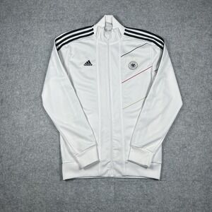 Adidas Track Jacket Men's Size Small‎ White Deutscher Fussball-bund Full Zip